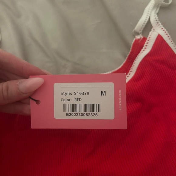 Red Ribbed Camisole Top - Picture 2 of 2